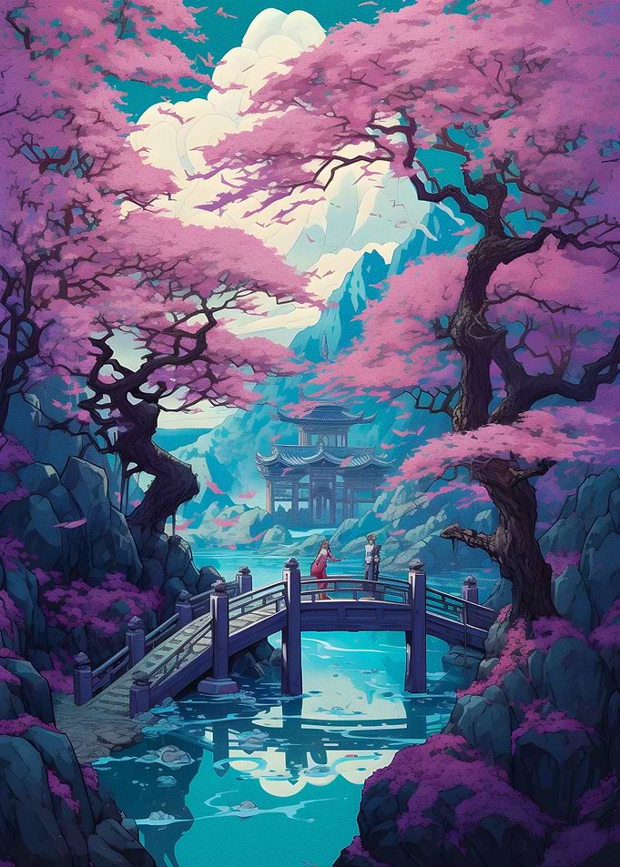 Beautiful River and cherry