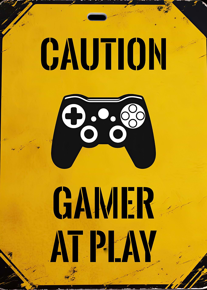 Funny Gamer At Play Sign