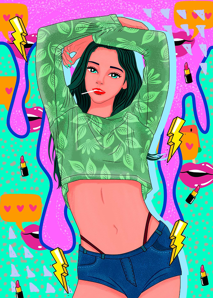 anime girl pop art