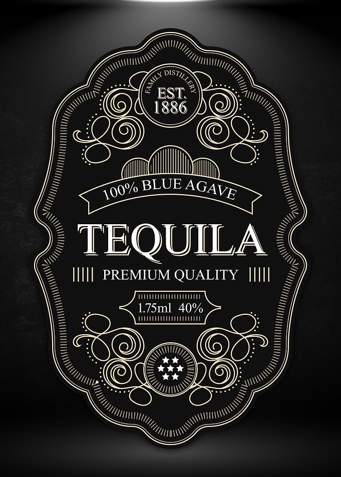 Elegant Tequila Label Sign
