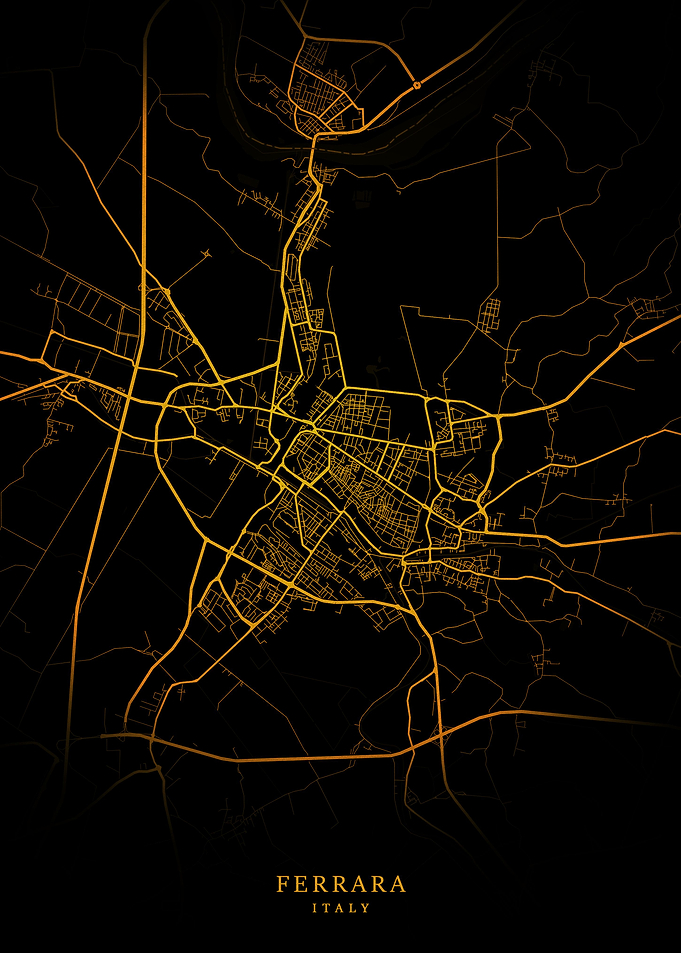 Ferrara City Map Gold