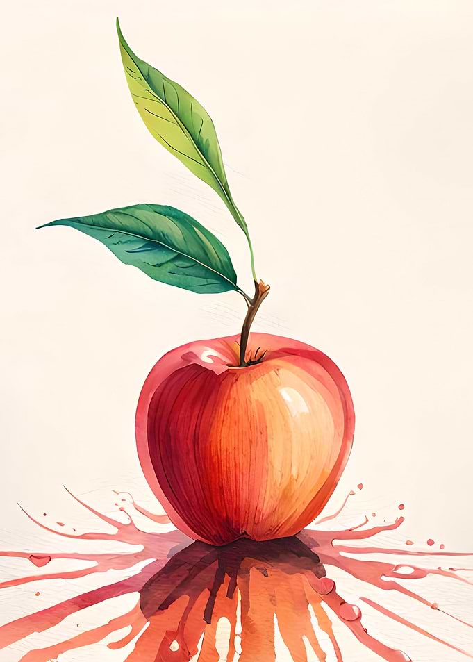 apple fruit watercolor
