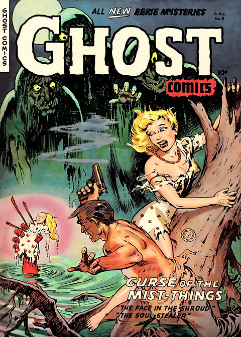 Ghost Comics 08 — golden age comic art on metal