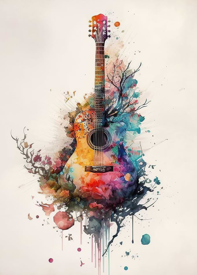 Guitar watercolor