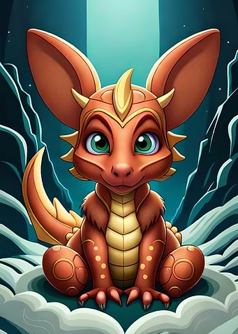 Baby Dragon 3D Cartoon