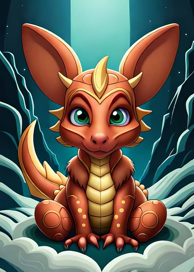 Baby Dragon 3D Cartoon