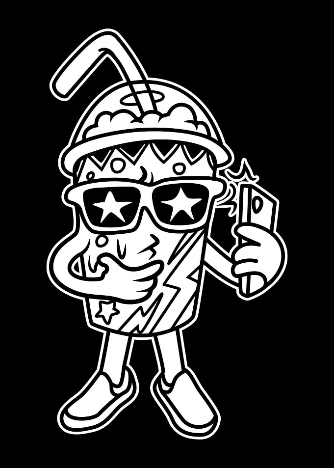 Food Character BnW 20