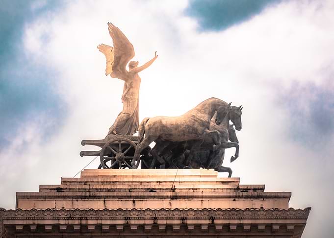 Golden angel Roman sky