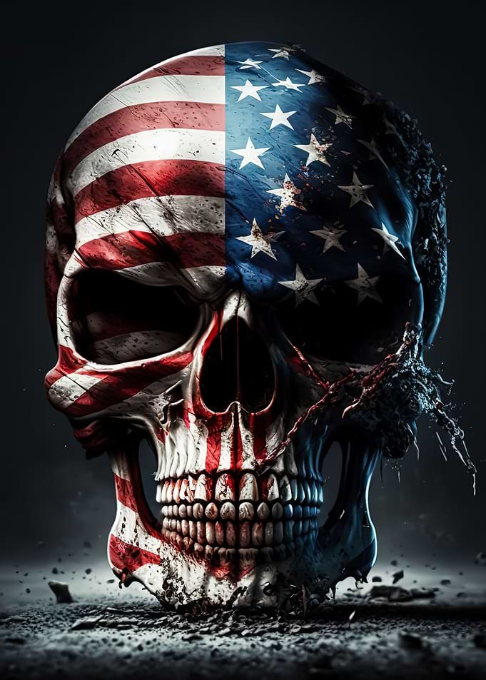 Skull with American Flag