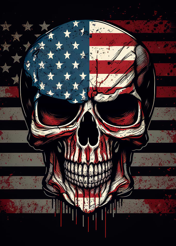 Skull with American Flag