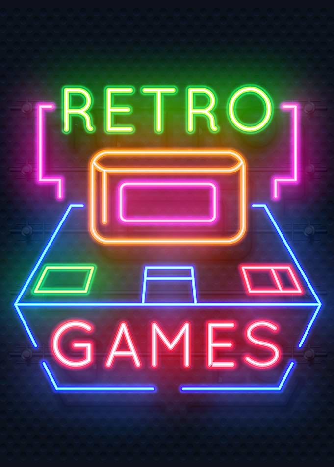Retro Games Neon Gaming