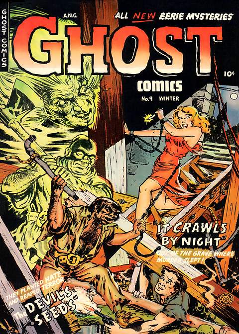 Ghost Comics 09 — golden age comic art on metal