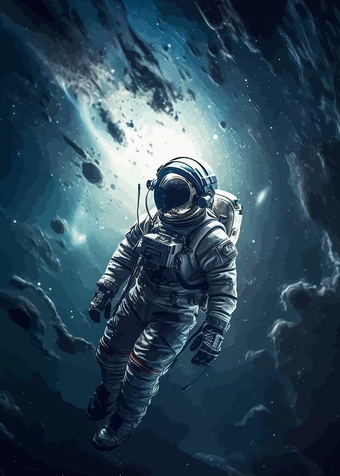 Astronaut Colorful Galaxy