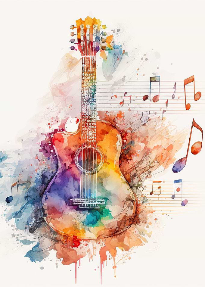 Guitar watercolor