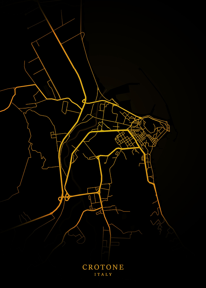 Crotone City Map Gold