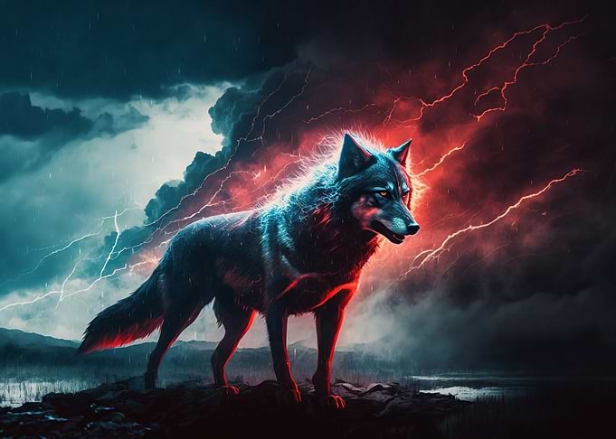Wolf Red Lightning
