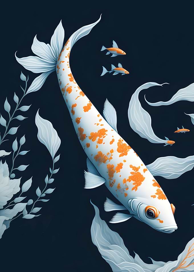 White Spotted Orange Koi