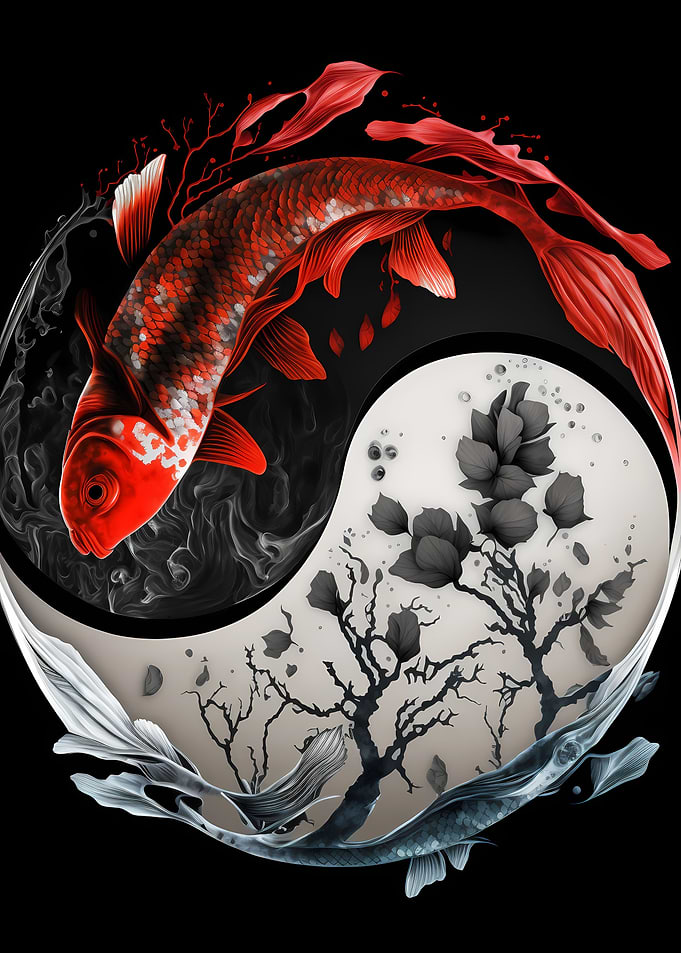 Red Blood Koi Yin Yang