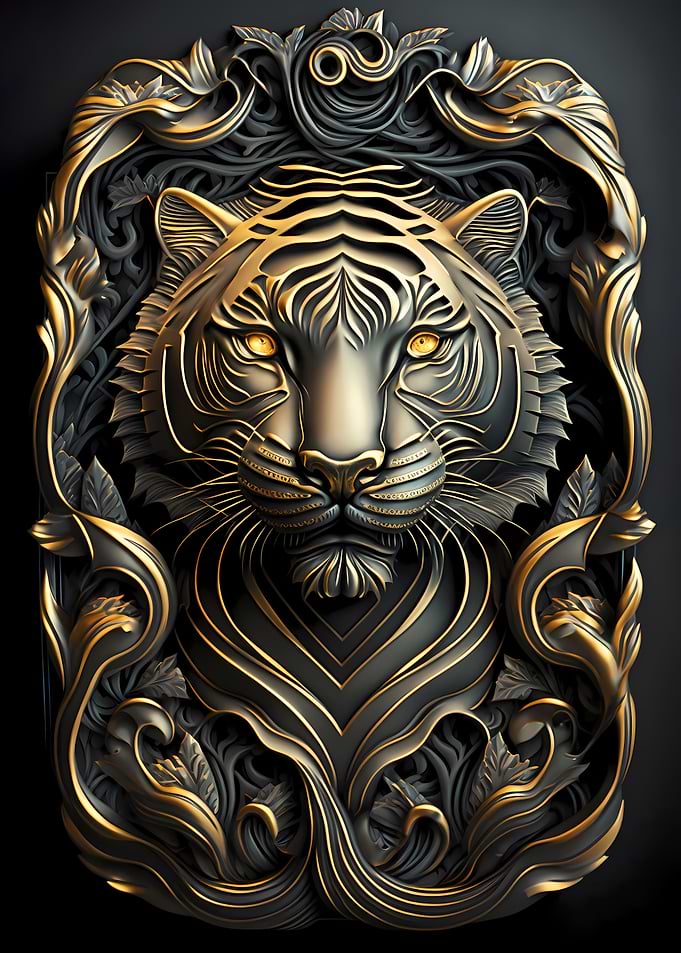 King Tiger Golden Art Deco