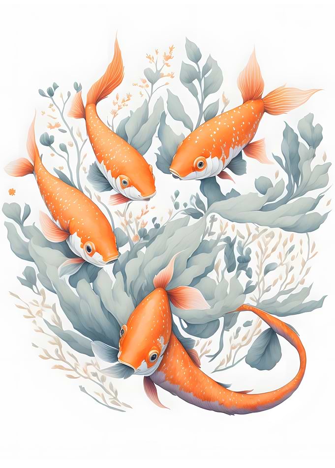 Feeding Koi Fish in Pond