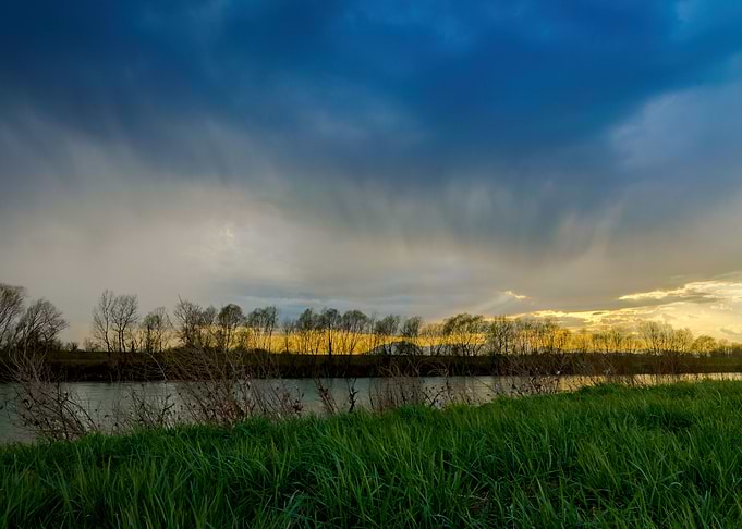 Sunset with upcoming storm