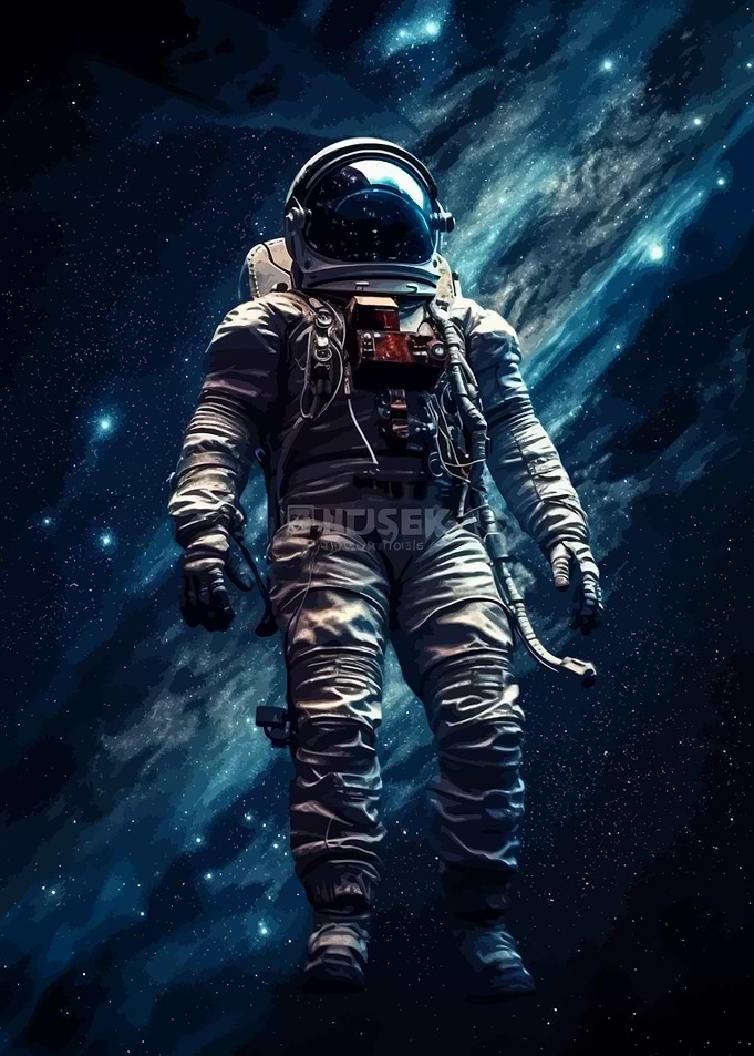 Astronaut Colorful Galaxy