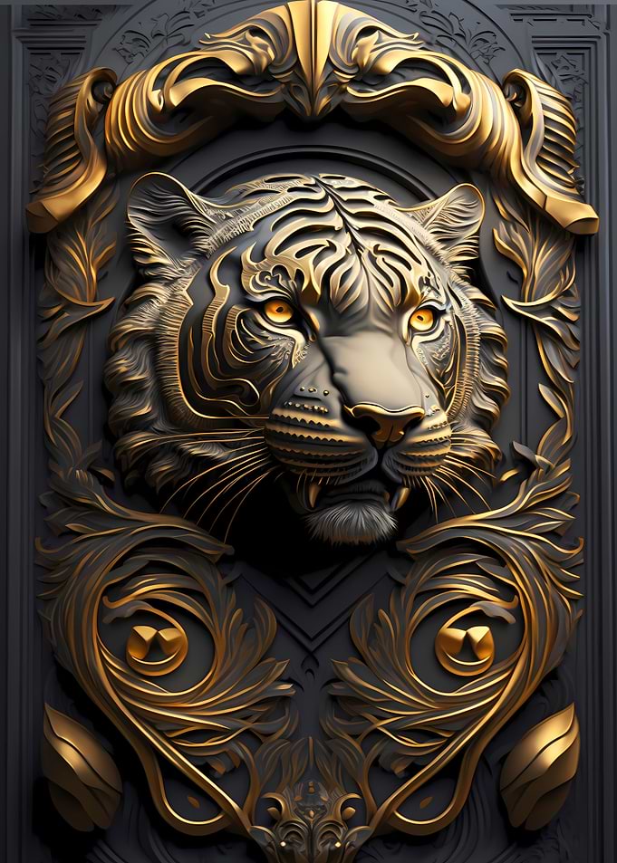 Emperor Tiger Art Deco