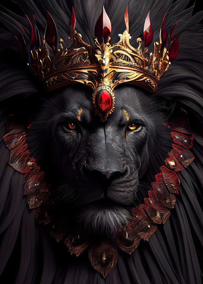 black lion king of crown