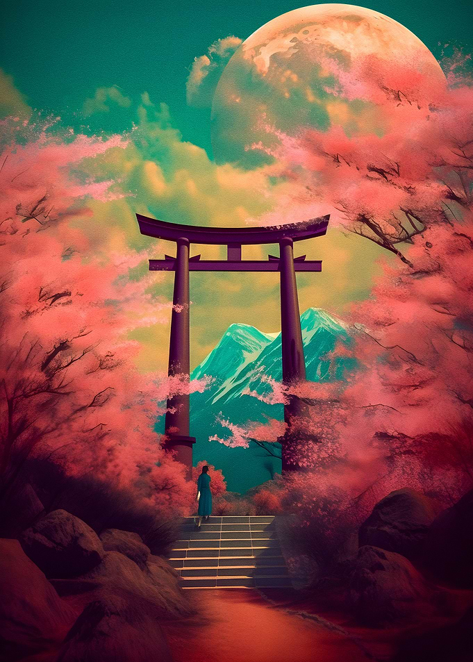 torii gate and spring
