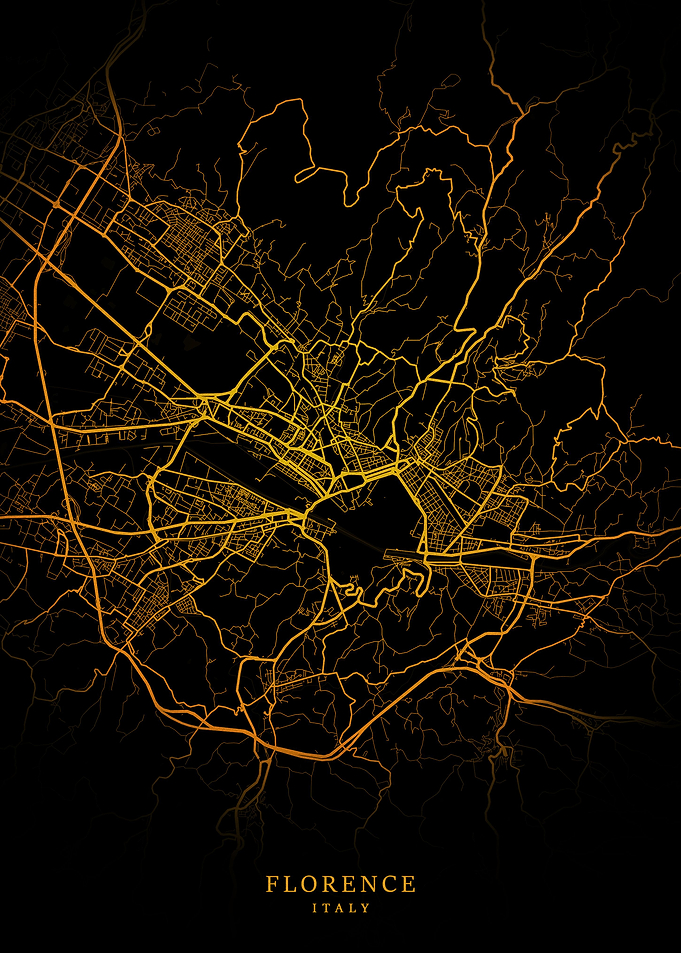 Florence City Map Gold
