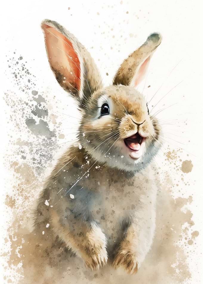 Rabbit Watersketch Drawing