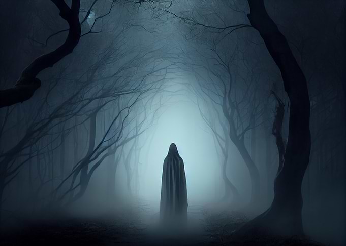 Scary shadow figure