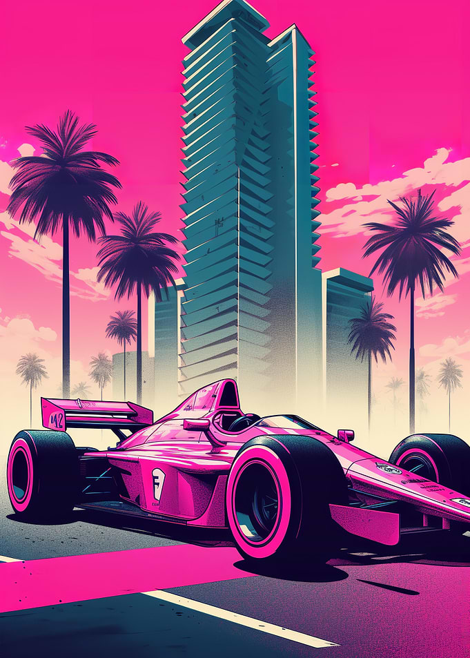 Retro F1 car in Miami