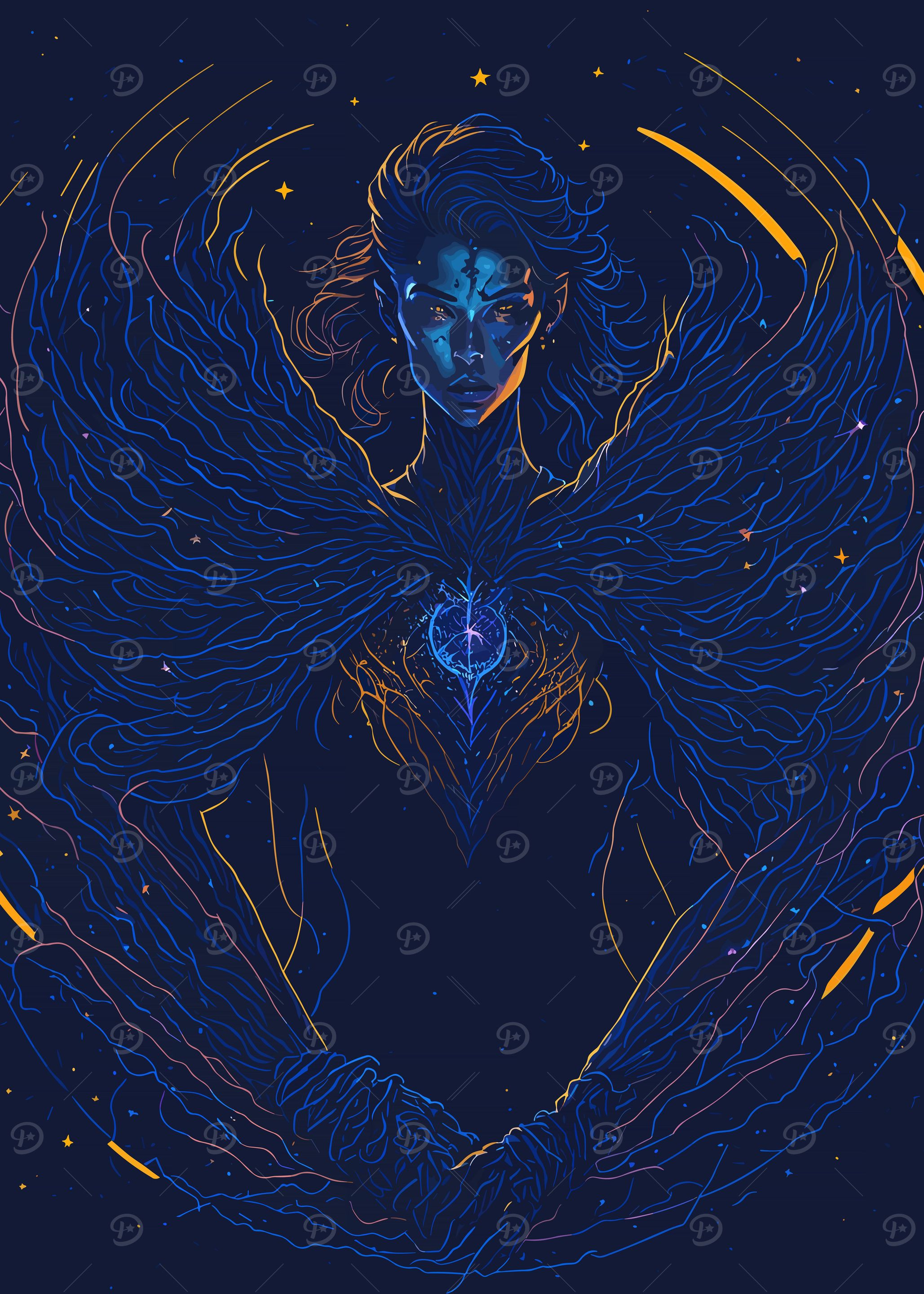 Cool Dark Angel Woman Art