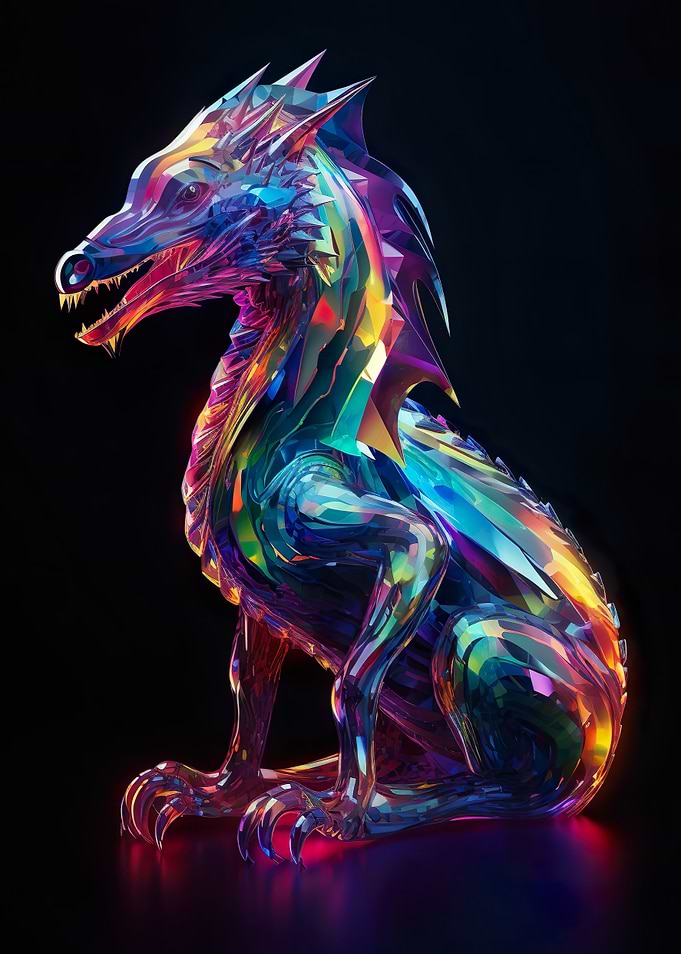 Vibrant Crystal Dragon