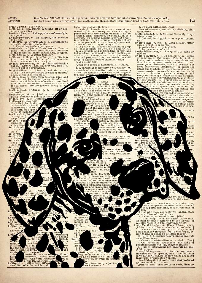 DOG ART ON DICTIONARY