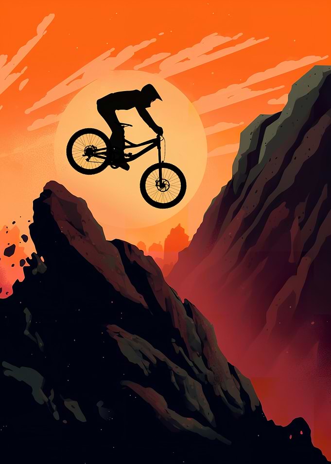 Downhill MTB sunset