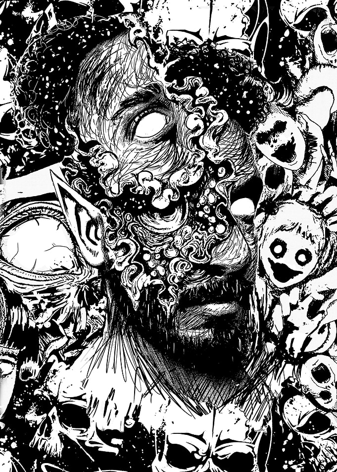 Creepy Zombie Manga Style
