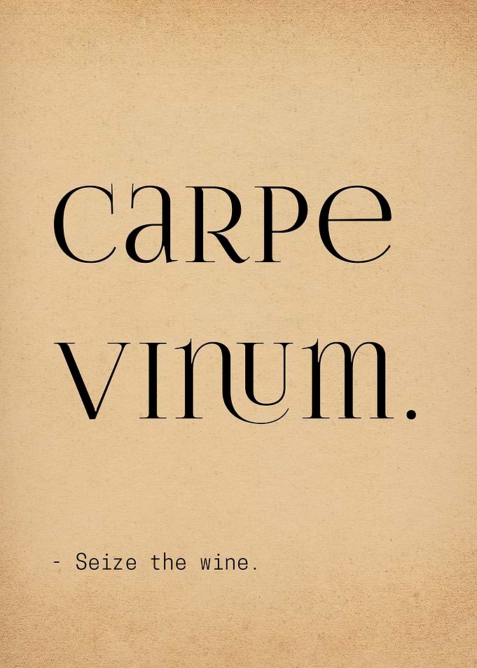 Latin Quote Carpe Vinum
