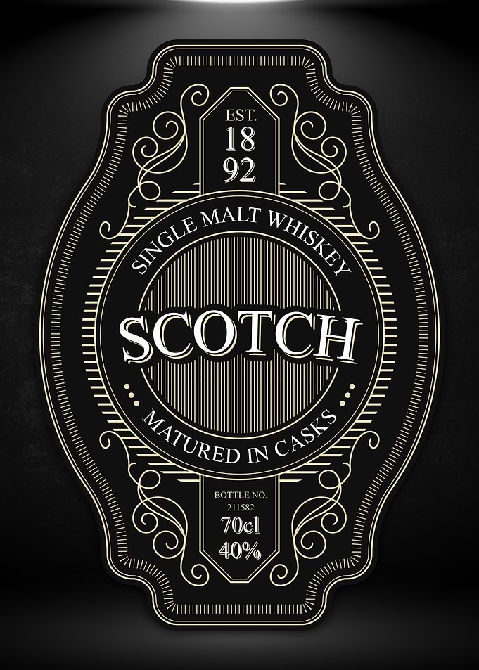 Elegant Scotch Label Sign