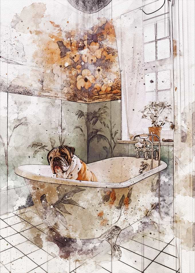 Funny Dog Bathroom