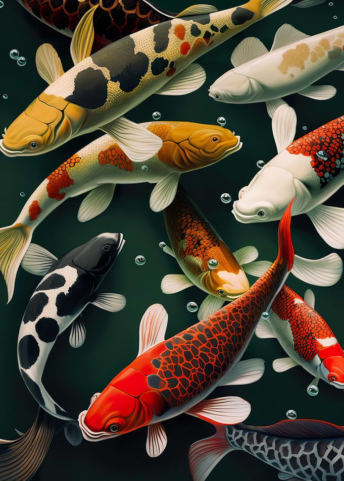 Big Koi Fish in The Pond