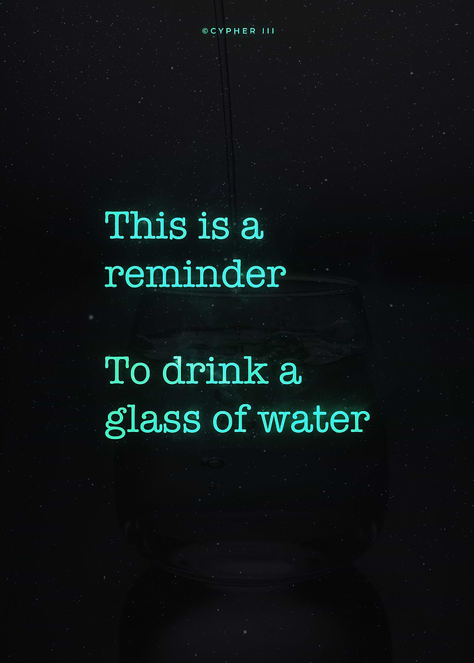 Reminder to drink water