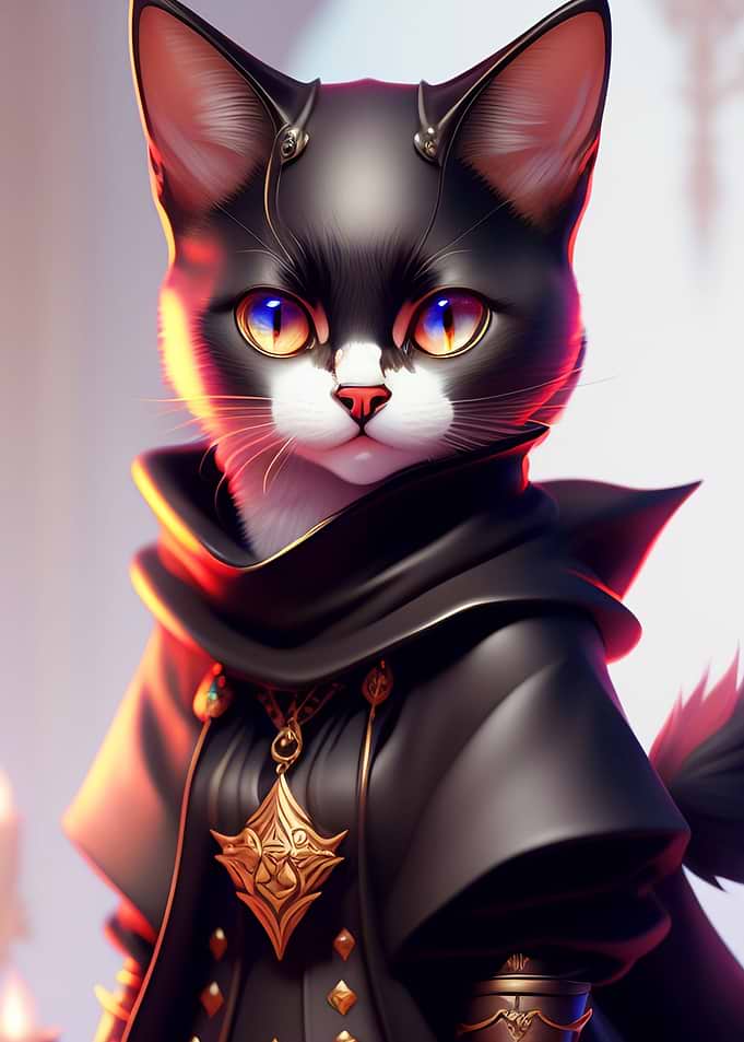 A CAT IN A WITCH CLOTH