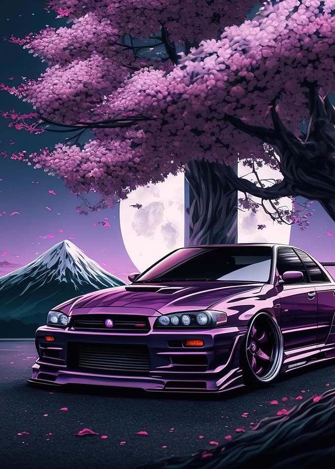 car cherry blossoms sakura