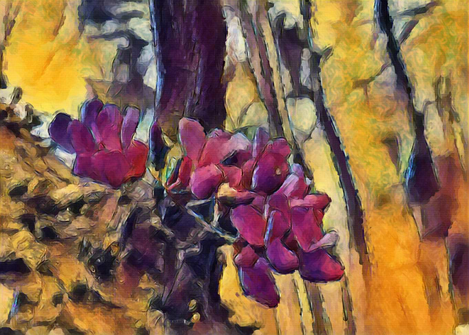 Purple Floral Bold Water