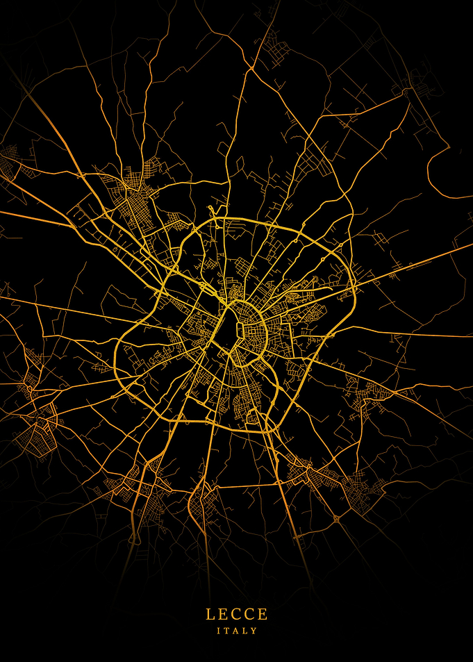Lecce City Map Gold