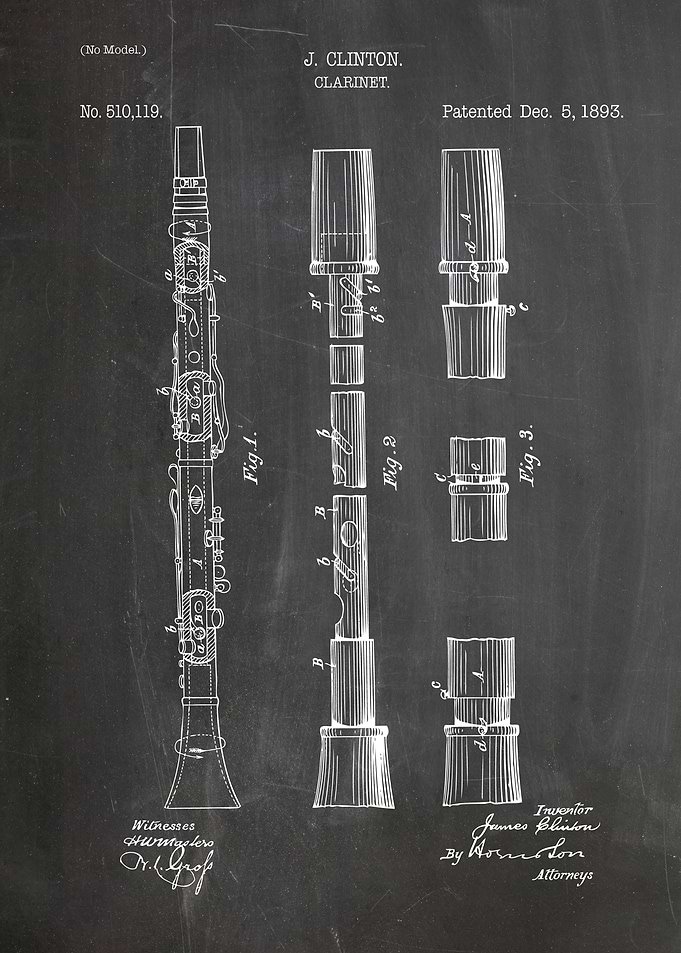 Clarinet patent 1893