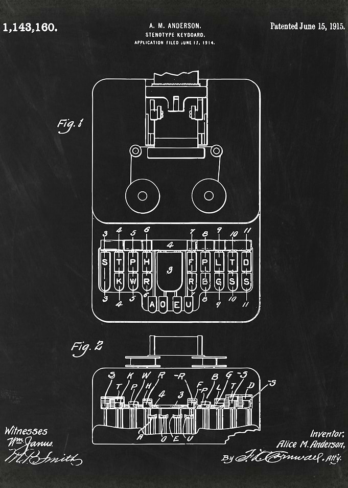 Stenotype Keyboard patent