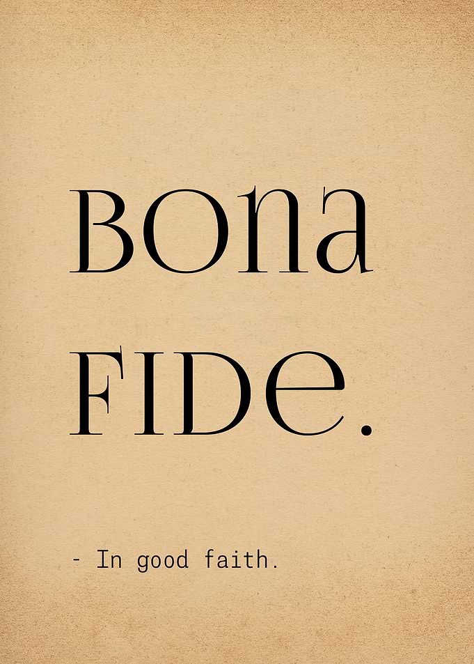 Latin Quote Bona Fide